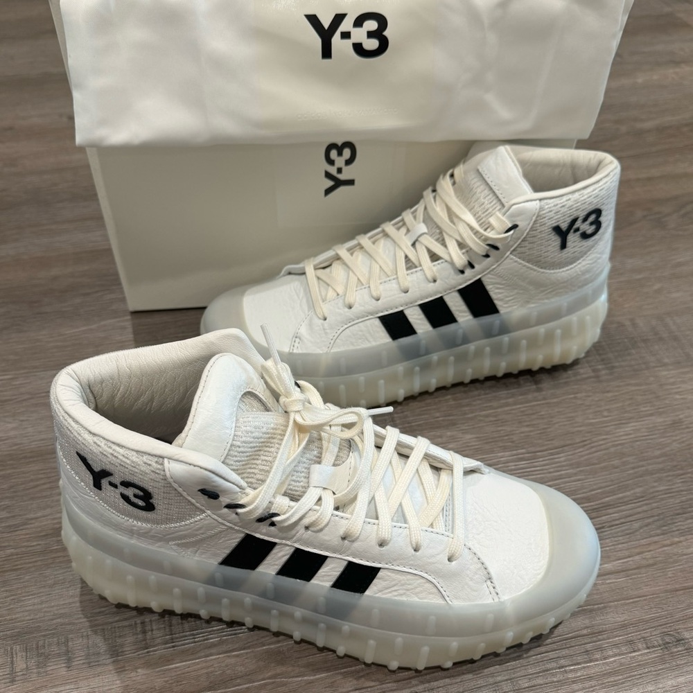 Adidas Y-3 by Yohji Yamamoto GR1P Grip Core White Black High Top Sneakers